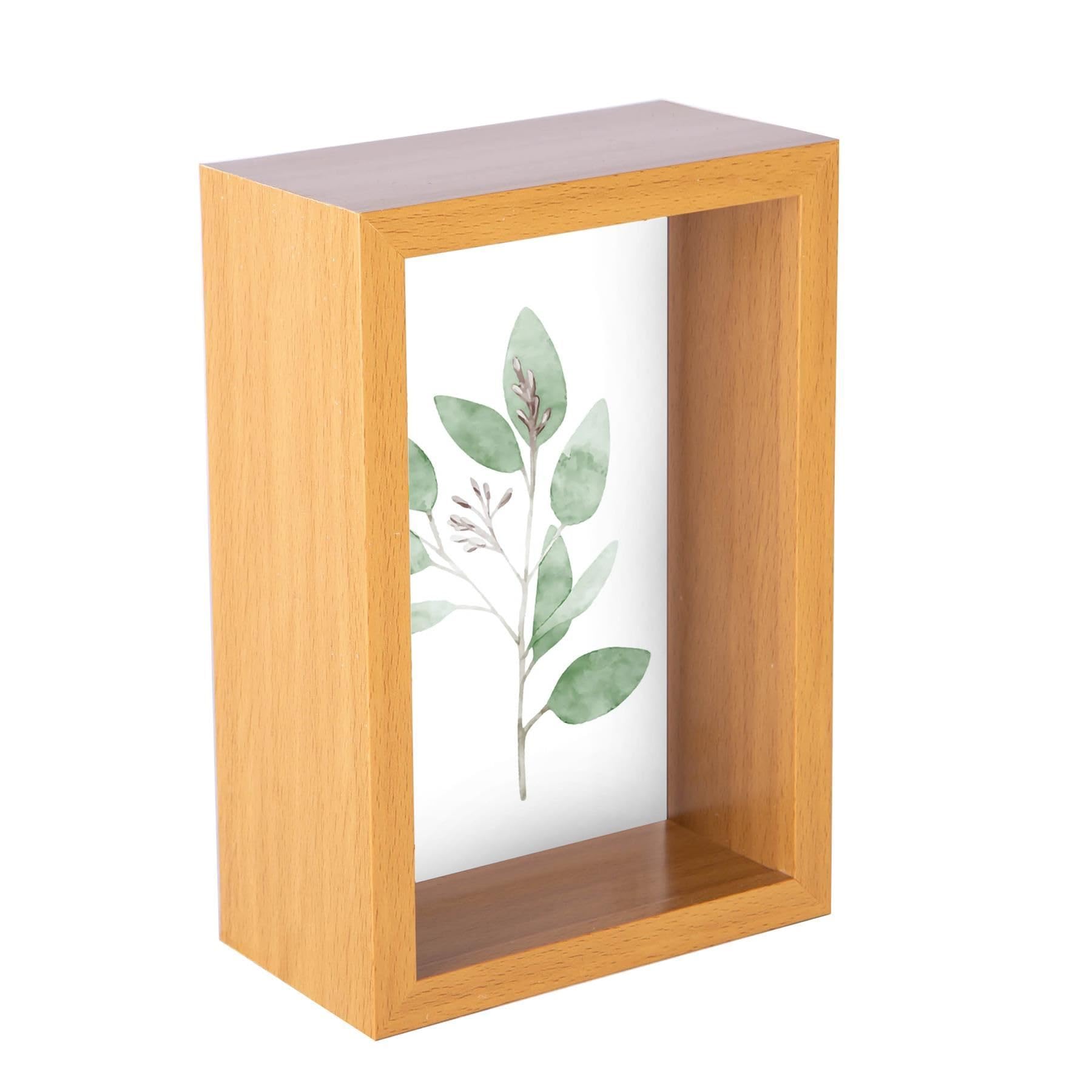 Nicola Spring 4 X 6" Deep Photo FrameLight Wood3D Deep Box Picture Frame Portrait Display Case (17.5 X 12.5Cm) from B&Q