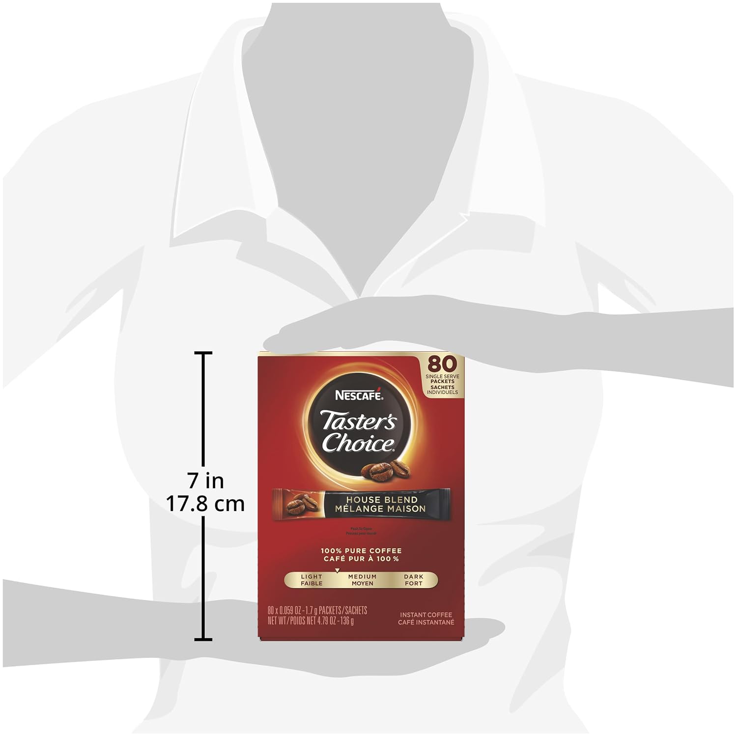 Nescafe Instant Coffee Packets, Taster's Choice Light Roast, 1.7 g Singles (Pack of 80)