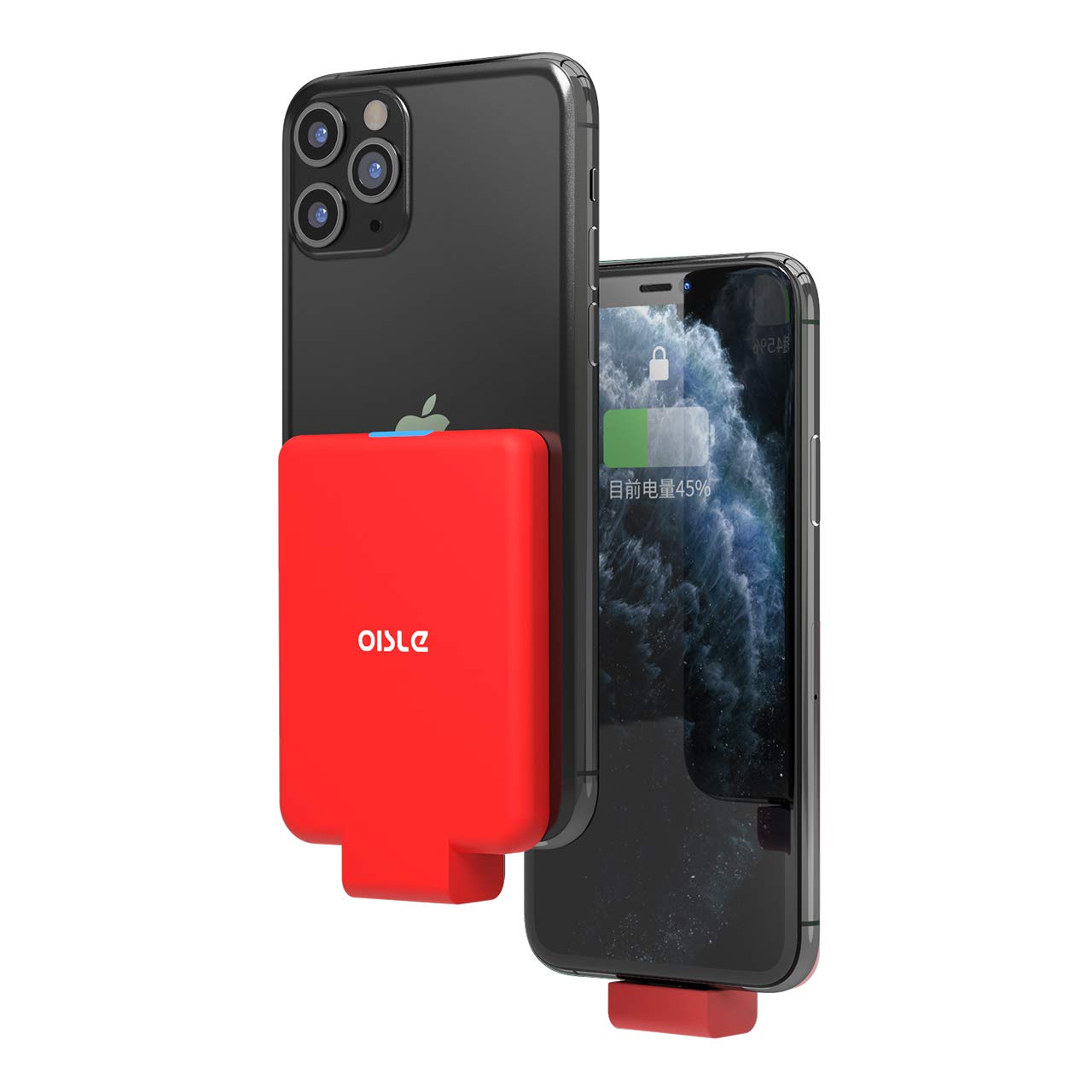 OISLE Battery case 4500mAh for iPhone 11/11Pro/11pro max, X/XS/XR/XS MAX, 7+/8+/iPhone 12/12mini/12 pro/12pro max-Red