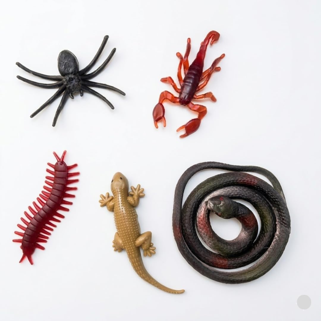 (Pack of 5) Insect Prank Toy Set for Kids – Realistic Fake Insect Toys (Lizard, Cockroach, Centipede, Snake, Scorpion) | Rubber Prank Toy Combo Pack | Funny Scary Prank Toys | Birthday Return Gift-picture-23