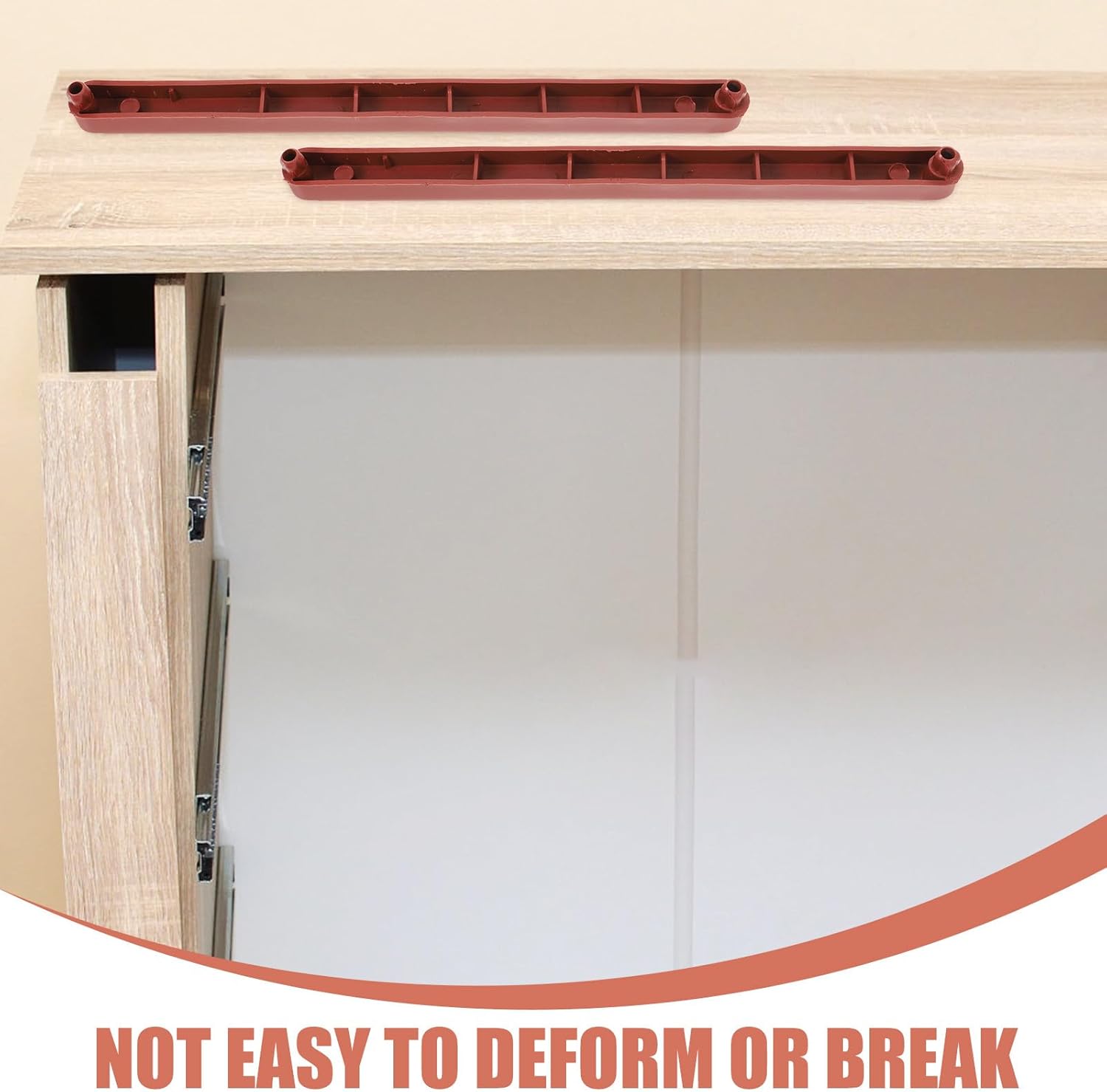 Generic 2pcs Plastic Bottom Mount Drawer Guide Rails 235mm Brown Furniture Slides Replacement Parts for Cabinet, Dresser, and Wardrobe Drawer Repair