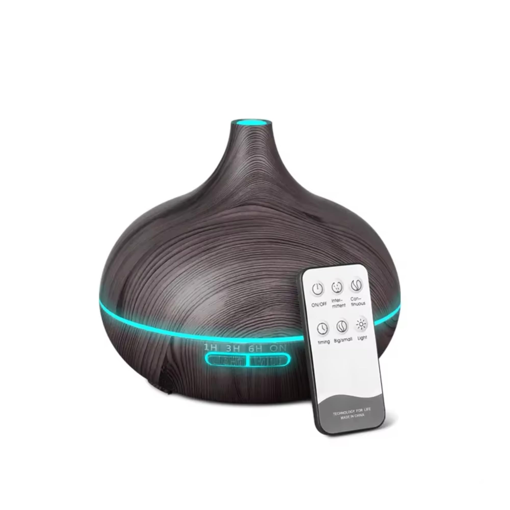 HorizonMart - Fragrance Humidifier Essential Diffuser 200ml | Essential Oil Air Purifier | Wood Grain Ultrasonic Cool Mist | LED Light | Auto Shut-Off