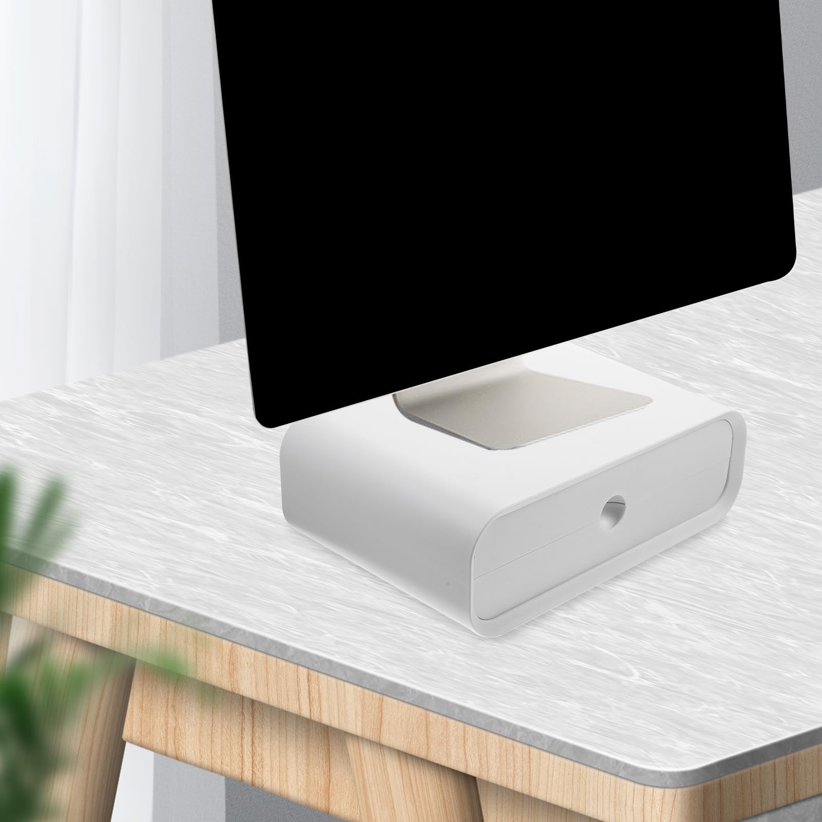 Convertitore per Scrivania in Piedi Supporto per Monitor e Laptop, Rialzo Divisori per Organizzare Accessori, Adatto a Postazioni Ufficio e Smart Working