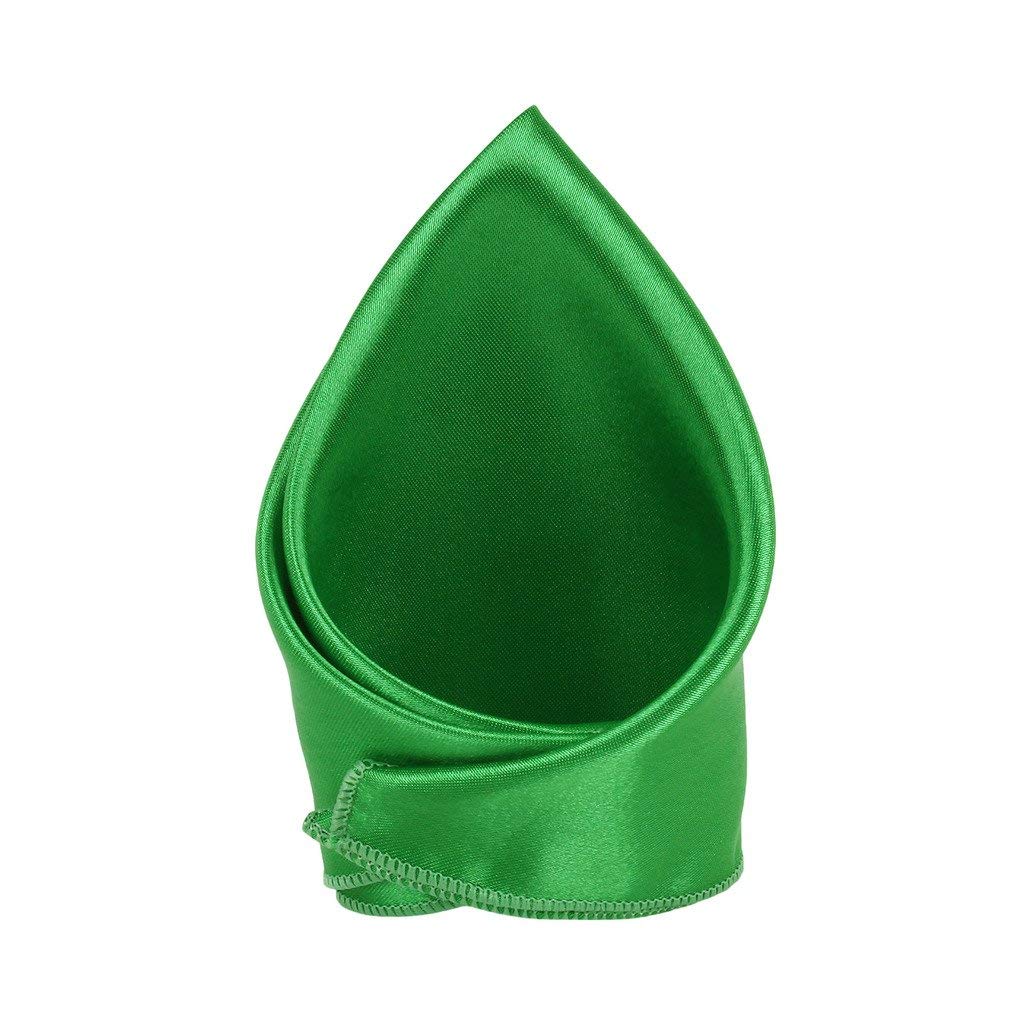 style along Green Premium Mens Solid Micro Fiber Silk Satin Pocket Square Wedding Handkerchiefs-picture-34