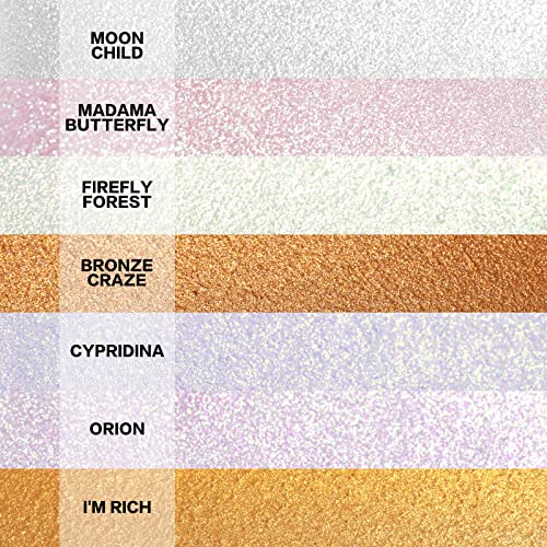 Focallure Starfall Glowing Liquid Highlighter, Shimmering Body Oil, Non-Sticky Shimmer Liquid Luminizer, Non-Greasy, Face & Body Glitter Makeup For Costumes, Cosplay, Rave Festival, Bronze Craze #TOP4