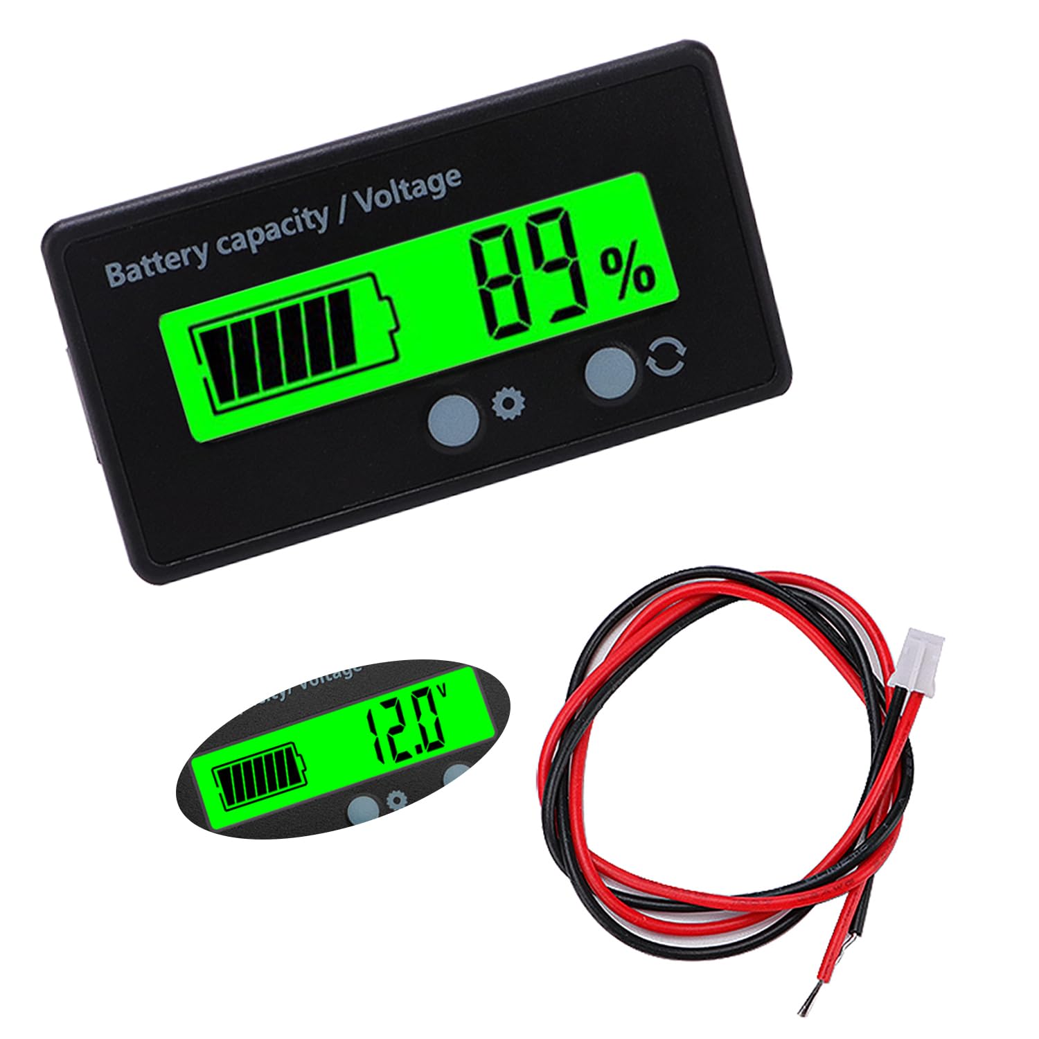 Misuratore di Voltmetro Batteria Universale Tester DC 12-48V Display LCD