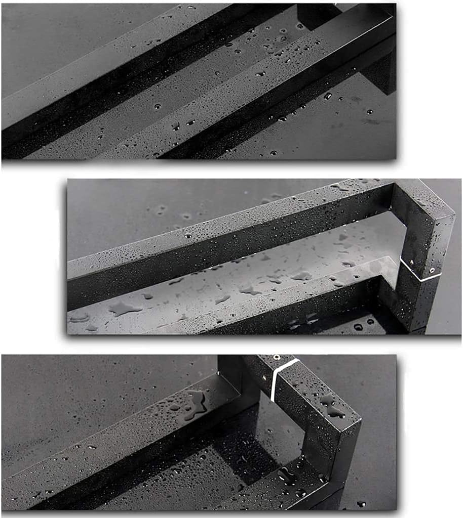Stainless Steel Square Tube Heavy Duty Door Handle with Matte Black Finish Commercial Glass Push Pull/Barn Pull Handle Available in 5 Sizes
