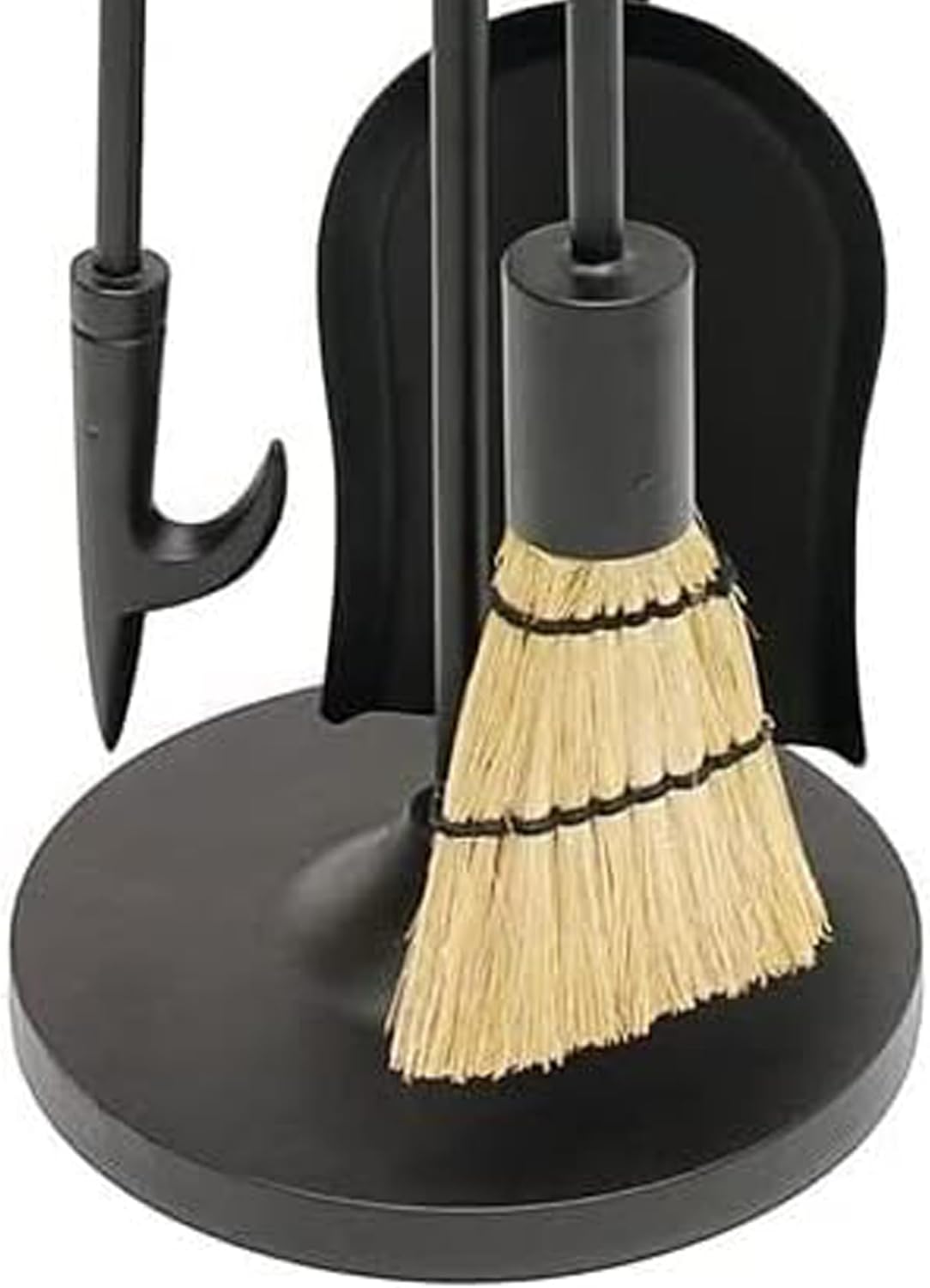 Holden 3-Piece Mini Fireplace Stove Tool Set Satin Nickel Cast Iron Indoor Outdoor Fireside Accessories Fire Place Tool Set Holder Stand Hearth Accessories Set