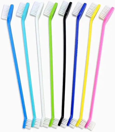 Dog Toothbrush Set of 8 - Dual Headed,...