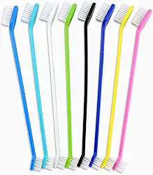 Newday Conjunto de 8 escovas de dentes para cães – escova de dentes de duas cabeças, higiene dental, conveniente e macia para limpar os dentes de animais de estimação, escovas de dentes para cães pequenos a grandes, gatos e a maioria dos animais de estimação, escova de dentes em massa