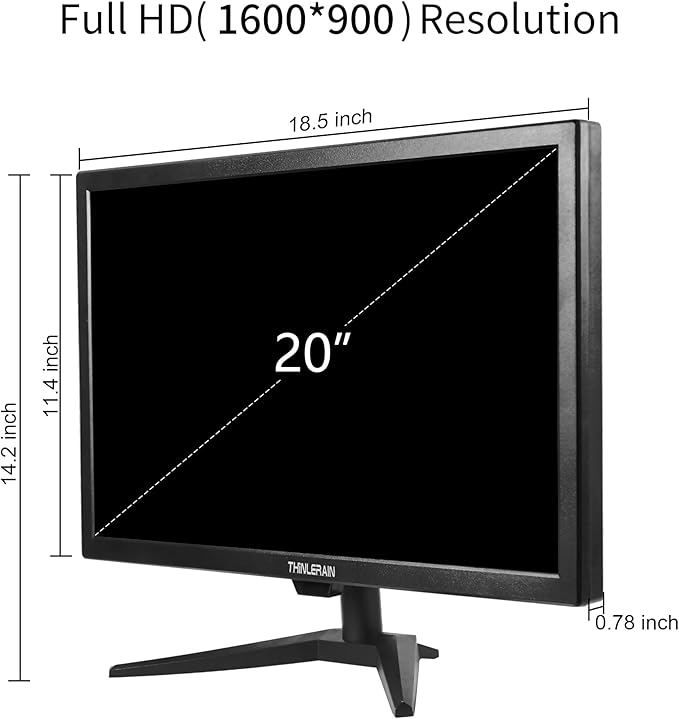 Monitor de PC 20 Pulgadas HD+ 1600x900 LED 60 Hz miniatura 7