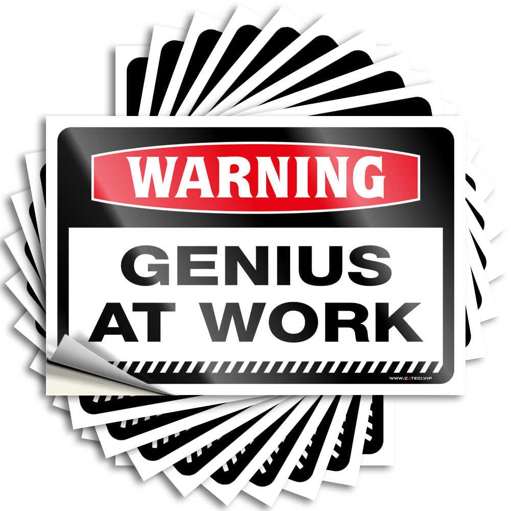 Toolbox Stickers and Stickers, Genius at Work Warning Stickers, 10 Pcs Funny Home Bar Stickers, Truck Decals for Men (12 x 18 cm)