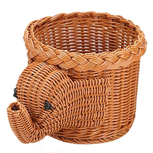 Wicker Fruits Bread Baskets Natural Rattan Wicker Basket Elephant Shape Handmade kitchen Woven Baskets Storage Basket Fruit Baskets Decorative Basket Organize Snack Bread Food Vegetable Toy
