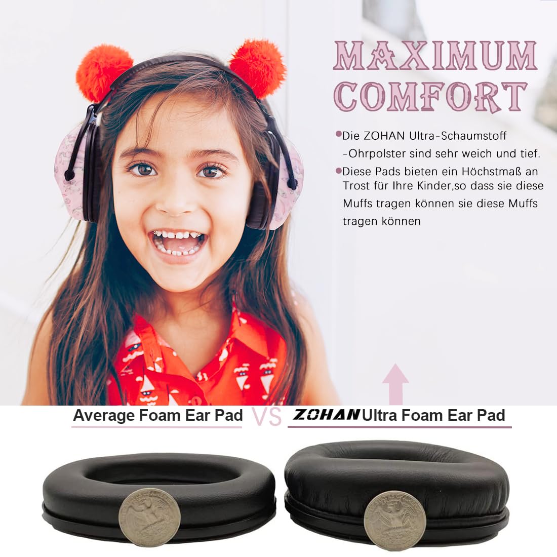 Cuffie Antirumore Bambini - Casco Pieghevole Regolabile SNR 25dB Per Autismo, ADHD, Fuochi D'Artificio E Concerti
