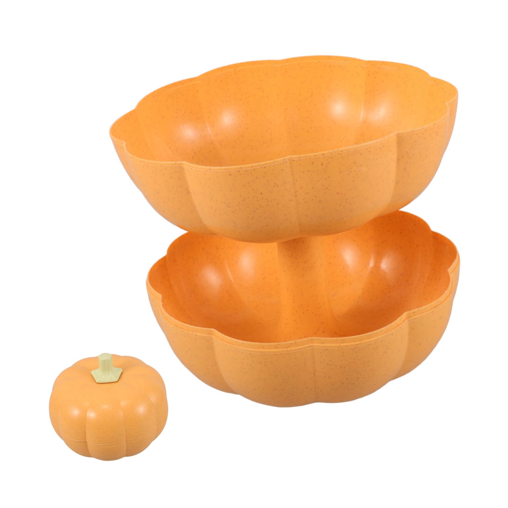 OFFSCH 1pc Pumpkin Candy Box Appetizer Tray Candy Dish with Lid Pumpkin Serving Dish Snack Halloween Cookie Jar Charcuterie Container Compartment Serving Platter Pie Fiber