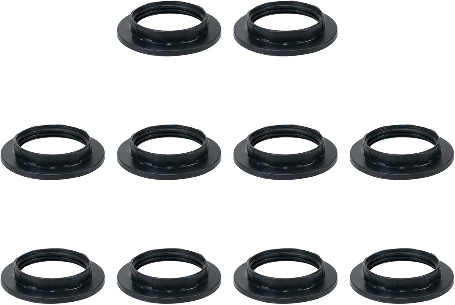 LC LICTOP Black Phenolic Rings for Threaded Candelabra Base E27 Sockets 10pcs(Fit E26 Screw