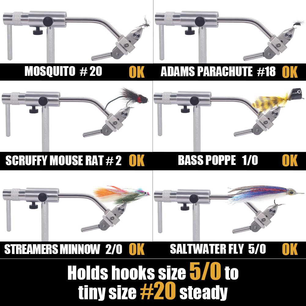Rotary-Fly-Tying-Vise-Fly-Tying-Tools Equipment Fly Fishing Vice Kit with Pedestal Base Clamps