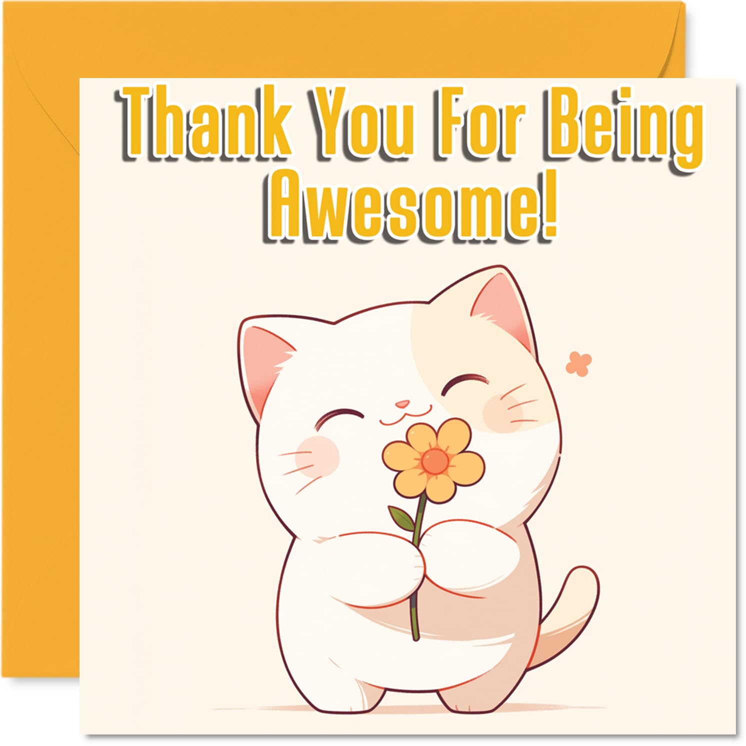Cute Cat Thank You Card for Boys Girls - Awesome Animals - Thankyou Cards for Sister Cousin Brother Niece, 145mm Thank You So Much Appreciation Greeting Cards
