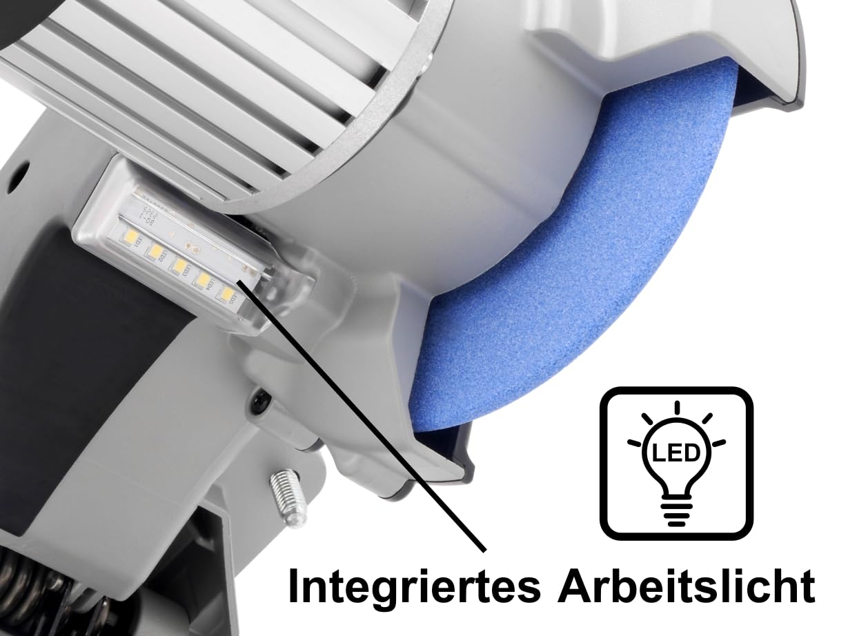 Tecomec Super Jolly SJ Pro Evo Kettenschärfgerät 230 V – hydraulisch halbautomatisch, mit Arbeitslicht, inkl. 3 Schleifscheiben & Befestigungsmaterial, inkl. 3/4" Harvester-Arretierung