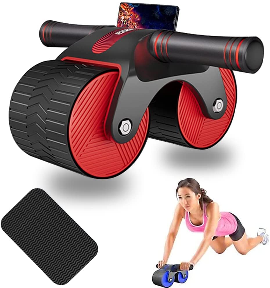 Automatic Rebound Abdominal Wheel Ab Roller for Abs Workout with Double Wheel Abdominal Core Strength Training Springback Wheel Roller Domestic Abdominal Exerciser Ab Roller Wheel at Home Gym