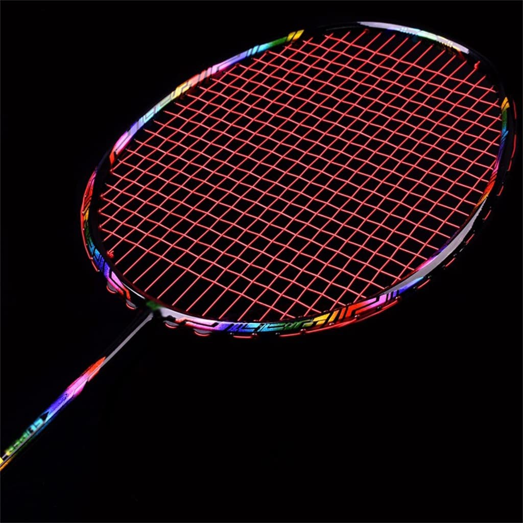 35 Lbs Full Carbon Badminton Racket for Adults With Secondary Reinforcement For Offense and Defense with 4U Single Shot