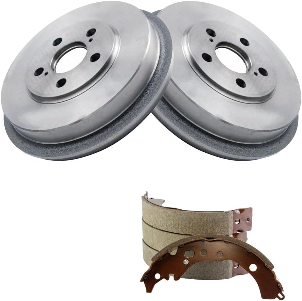 Rear Brake Shoes Drums Cleaner & Fluid Kit 5 Piece Compatible with Scion xD Base 2008-2014 449552121 449502211