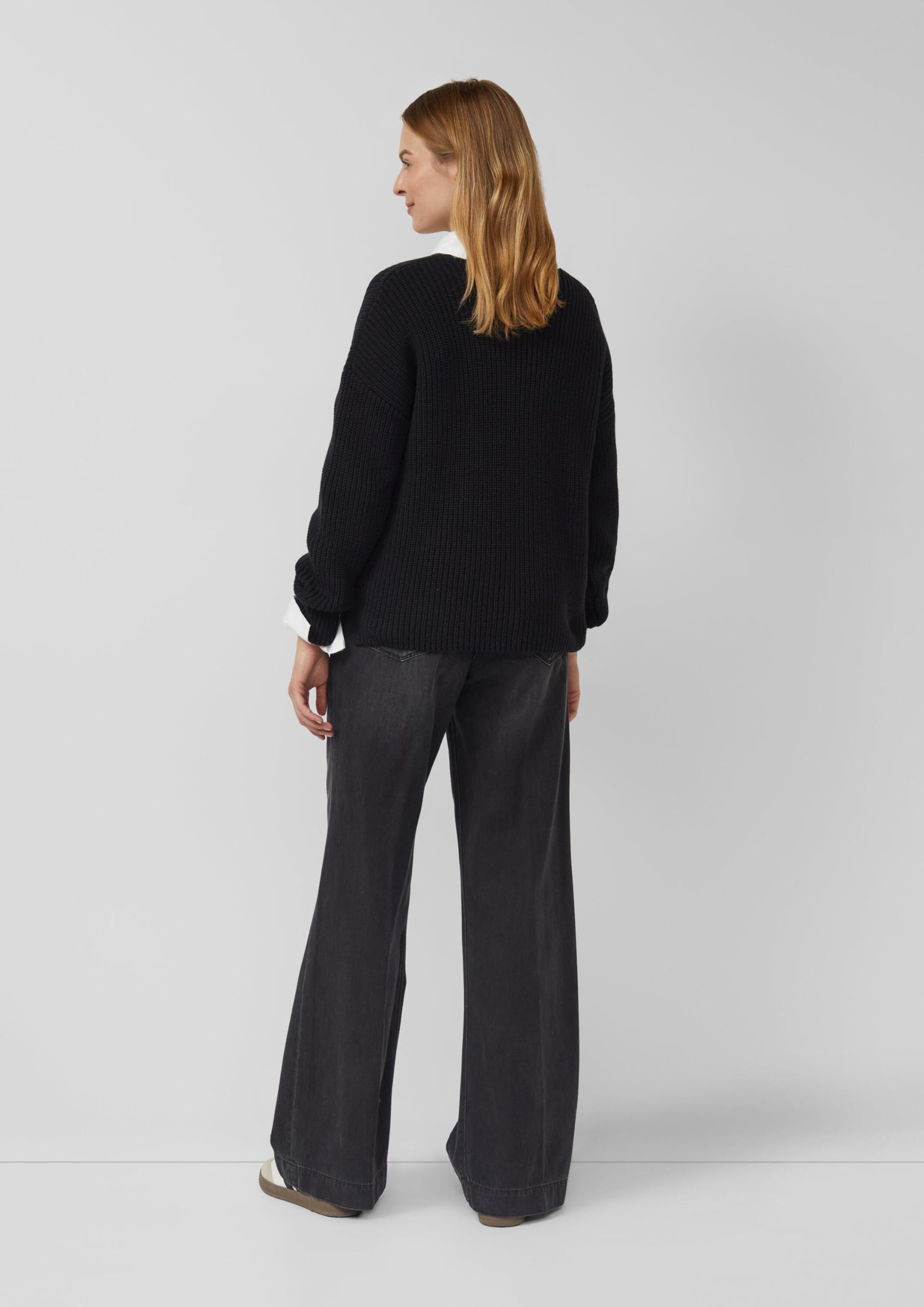 s.Oliver Grobstrickpullover mit V-Ausschnitt im Relaxed Fit