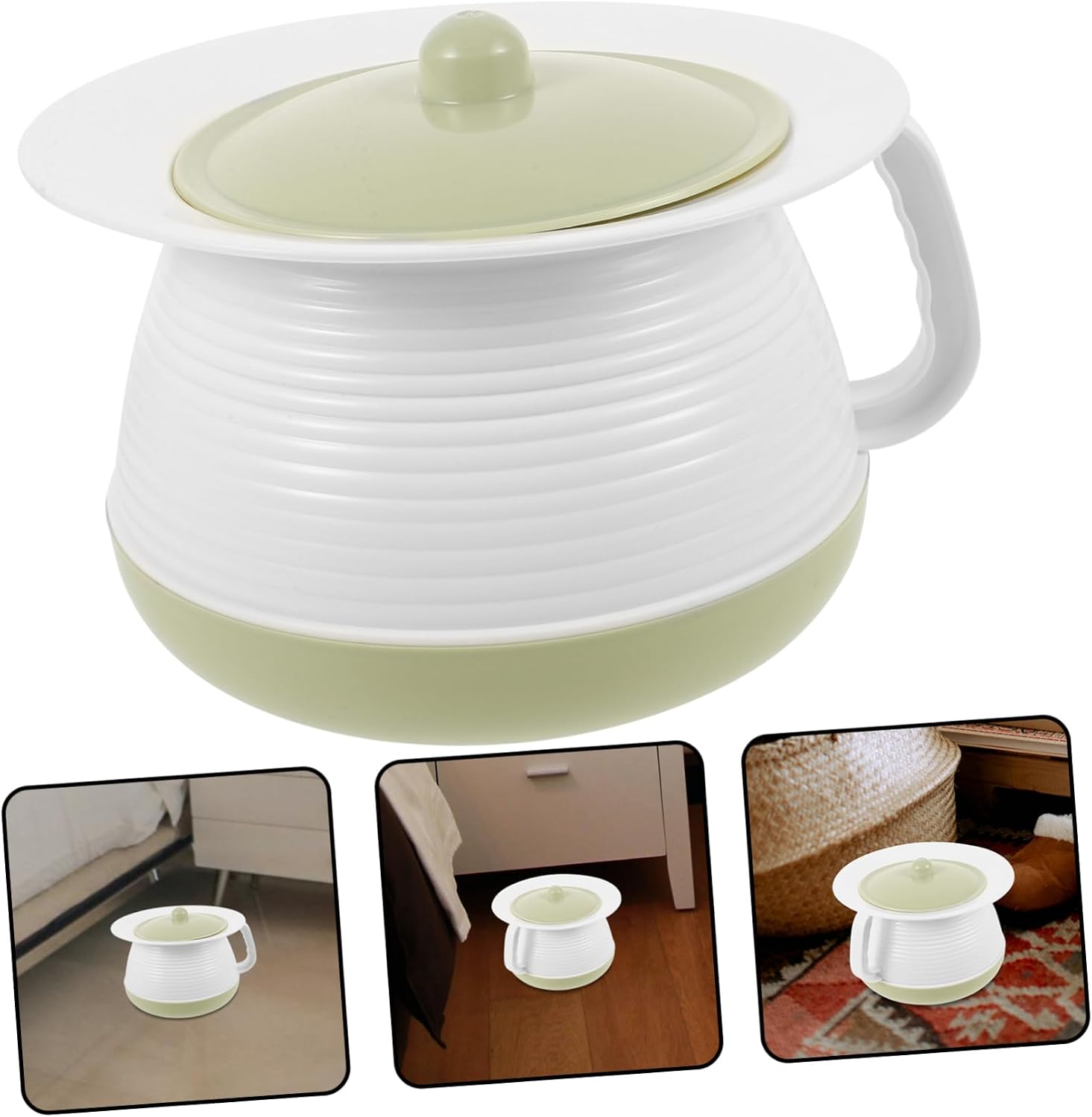 VALICLUD Covered Chamber Pot Lid Portable Pee Pot for Children and Adults Thickened Plastic Urinal for Home and Hospital Use for Bedside Travel