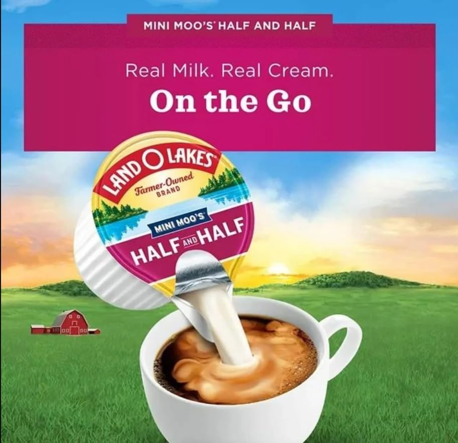 Land O'Lake's Mini Moos Liquid Coffee Creamer Singles, Half and Half, 0.30 fl oz, 192 ct