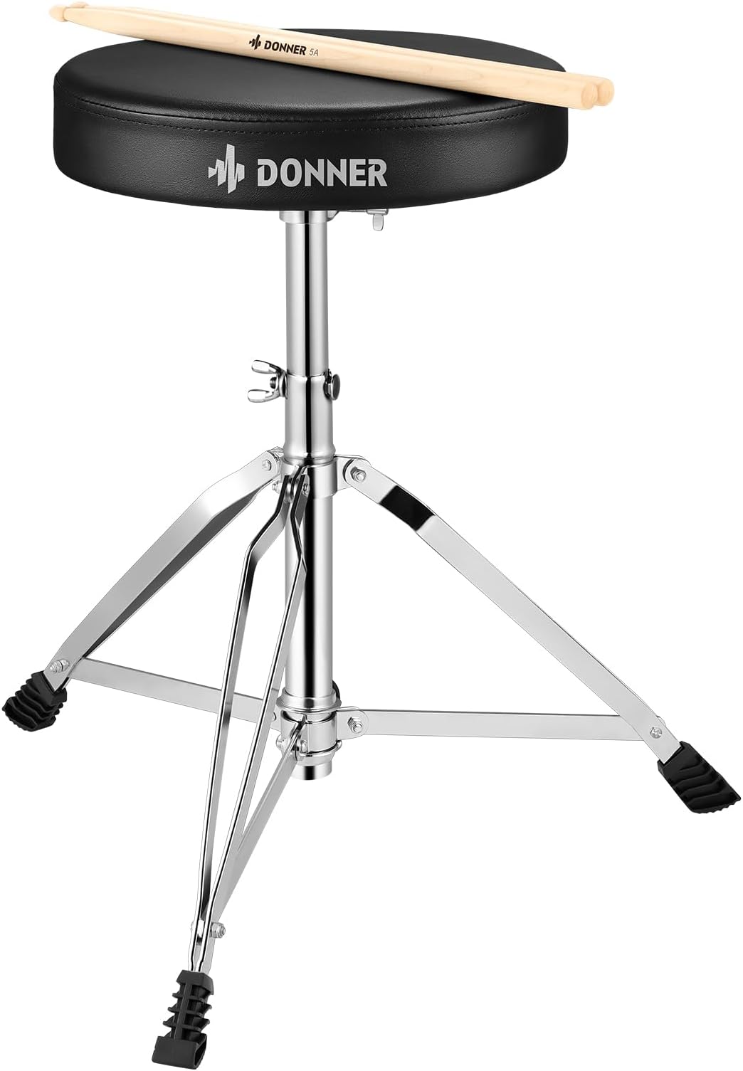 Donner Drum Throne Upgraded, Padded Drum Seat Portable Height Adjustable Drumming Stools for Kids & Adult