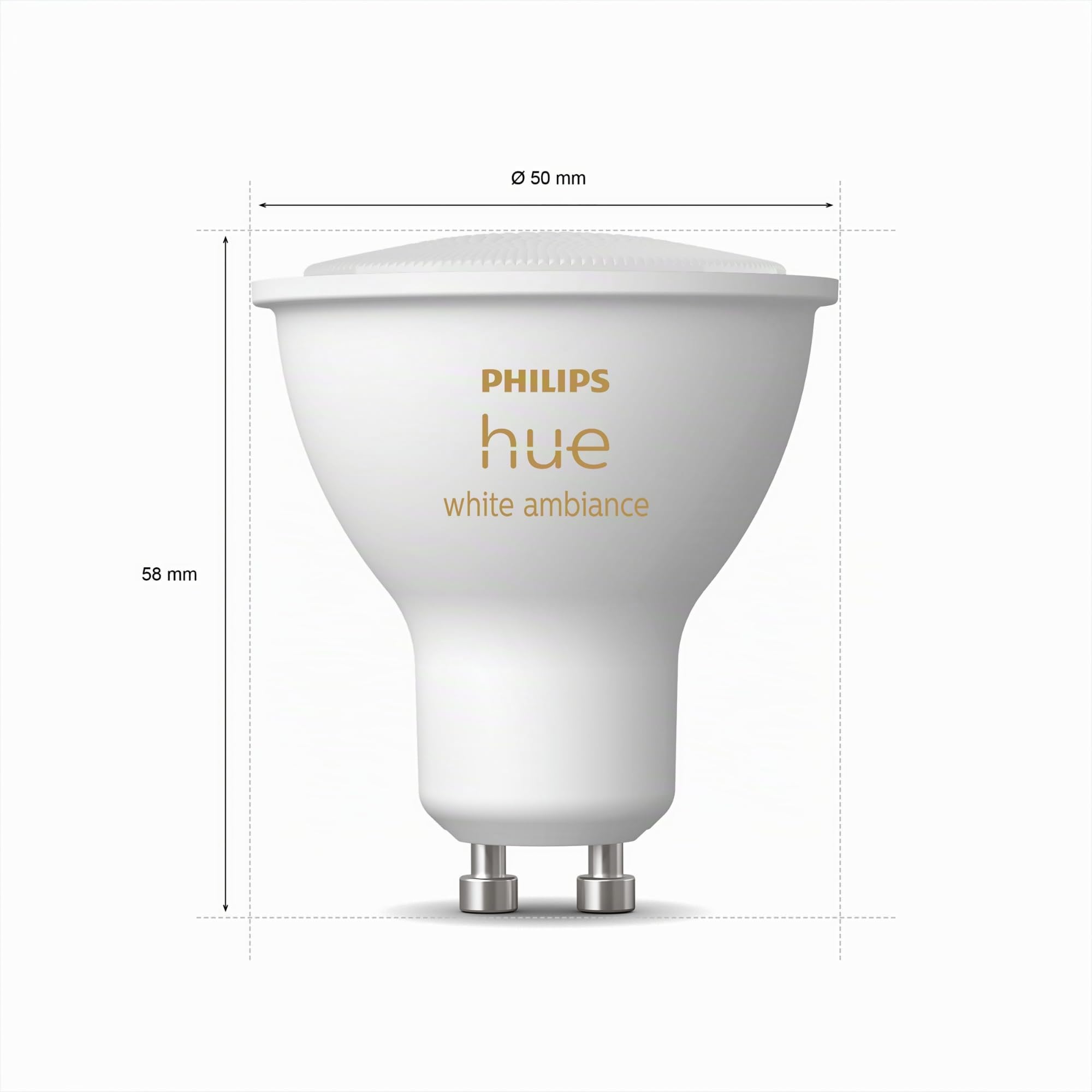 Philips Hue Kit de démarrage - GU10 - avec 6 Spots - Lumière blanche chaude à froide - Comprend 1 Hue Bridge - Hue White Ambiance