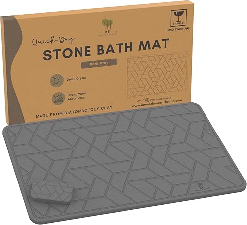 Miniatura 8 de ME MOTHER EARTH Tapete de ducha antideslizante para baño tapete de baño de tierra de diatomeas de secado rápido súper absorbente ecológico