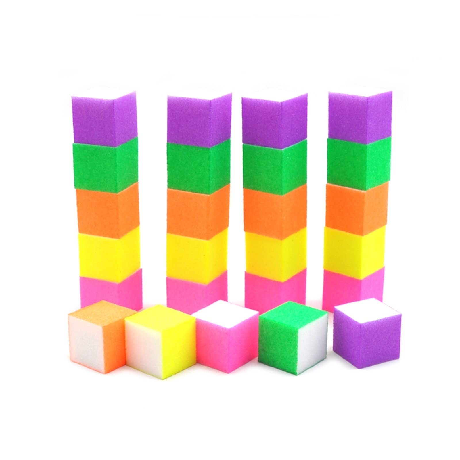 unghie lucidate, Lima for unghie Buffer Spugna 2,5x2,5x2,5cm Multicolore 100 pezzi