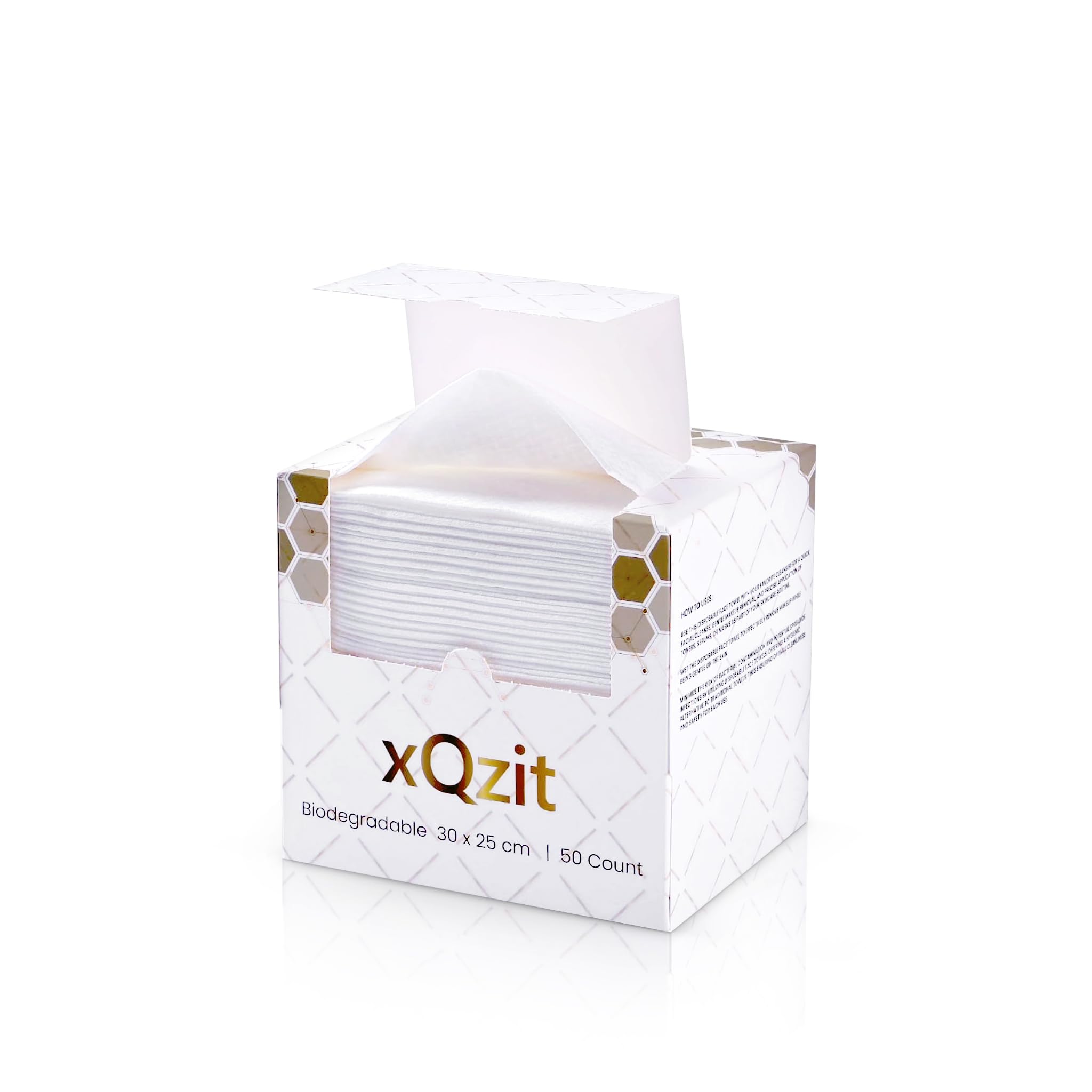 XL Disposable Face Towels for Washing Face (50 Count), Extra Thick Biodegradable Dry Wipes