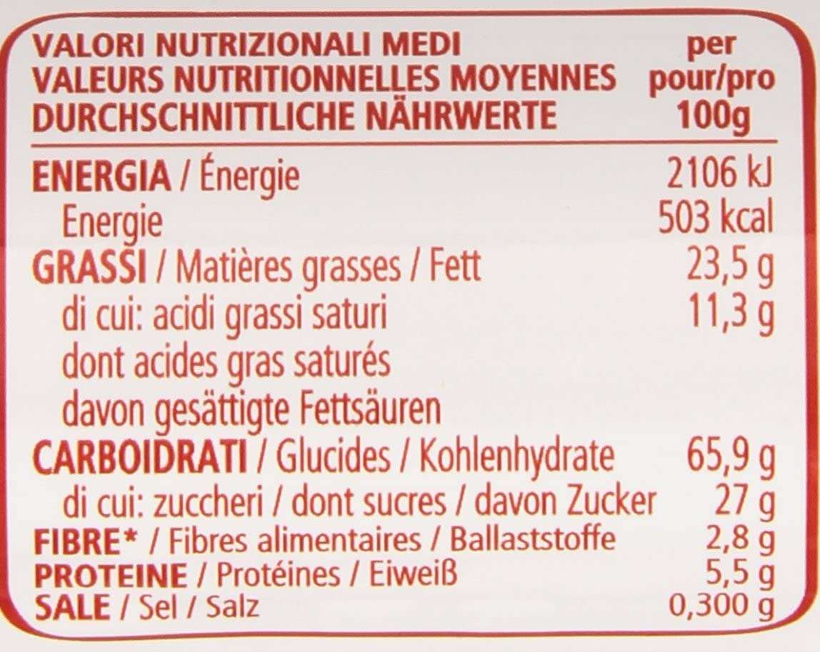 24 galletas Pavesi Ringo con vainilla, 165 g, galletas italianas con bocadillos y polpa italiano, 400 g