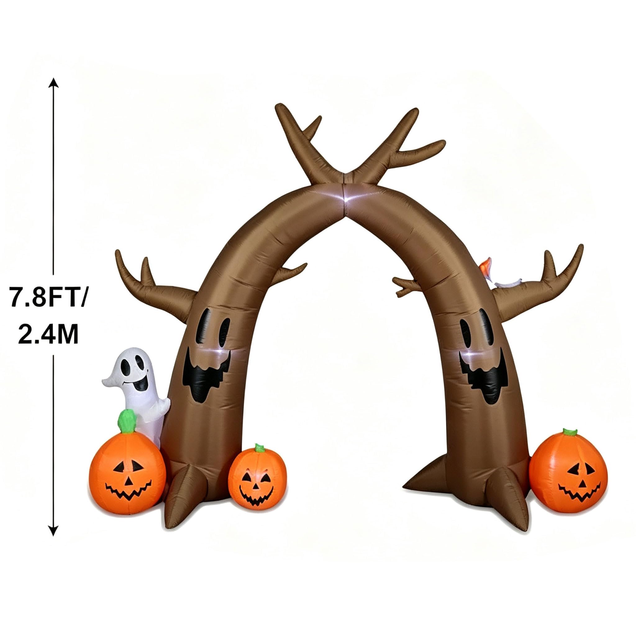 Arche Gonflable d’Arbre Halloween 7,8 Pieds Décoration Fantôme Extérieure