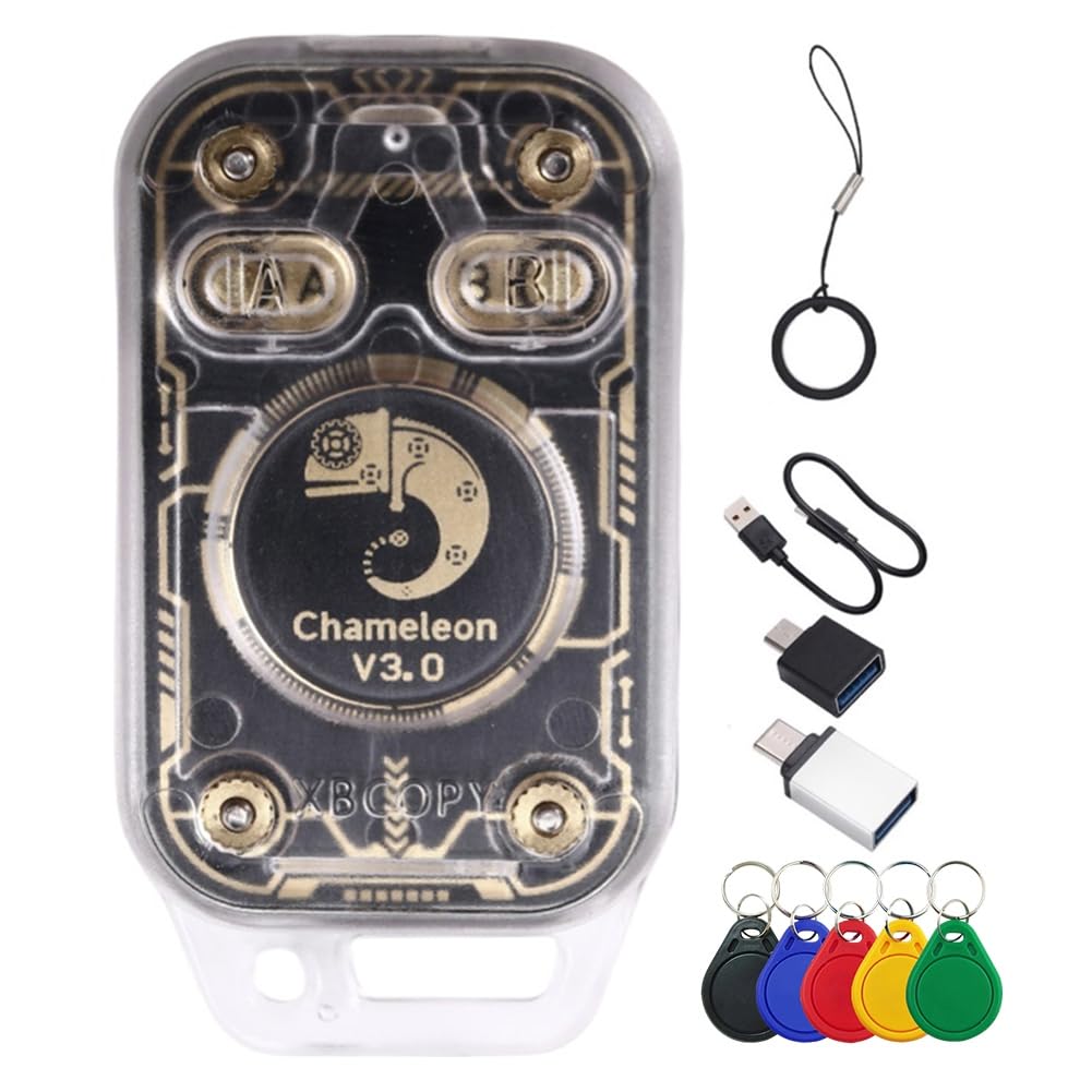 Chameleon V3.0 RFID Lector de Chips Inteligentes 125K 13.56M NFC Read Writer con 5 Llaveros UID
