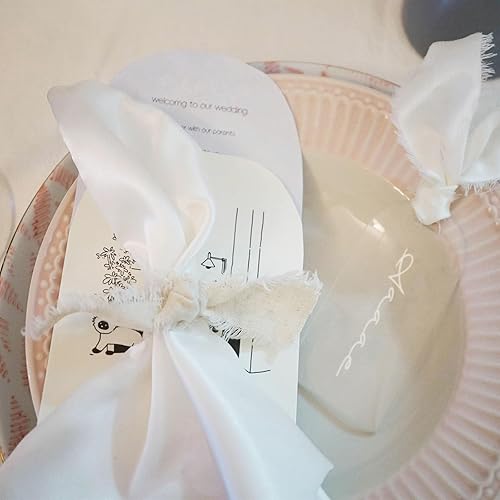 Miniatura 5 de 10 piezas Tarjetas de lugar de acrílico transparente en blanco Etiquetas de regalo con cinta Tarjetas de nombre de boda para configuración de mesa