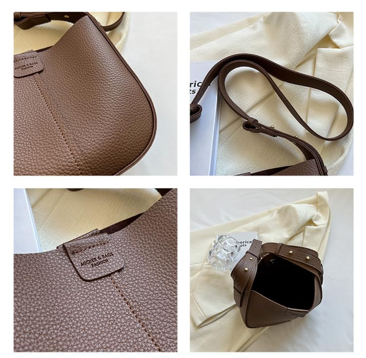 2025 New Crossbody Purses for Women Vegan Leather Bucket Bag Fashion Ladies Crossbody Handbag Shoulder Purse3