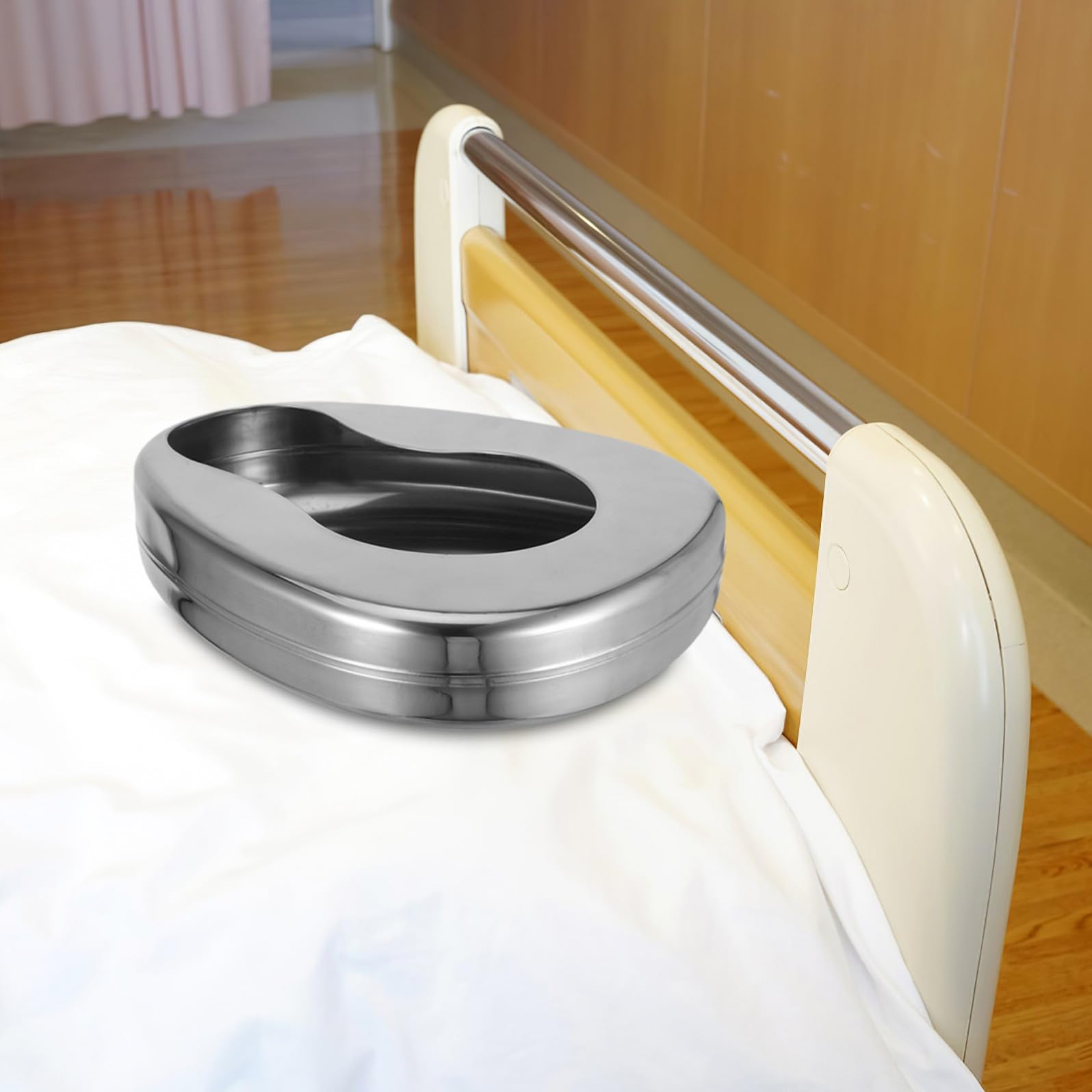 Generico Padella da Letto Uso Versatile Portatile in Acciaio Inossidabile per Donne Anziane e Pazienti Allettati per Ospedali e Case