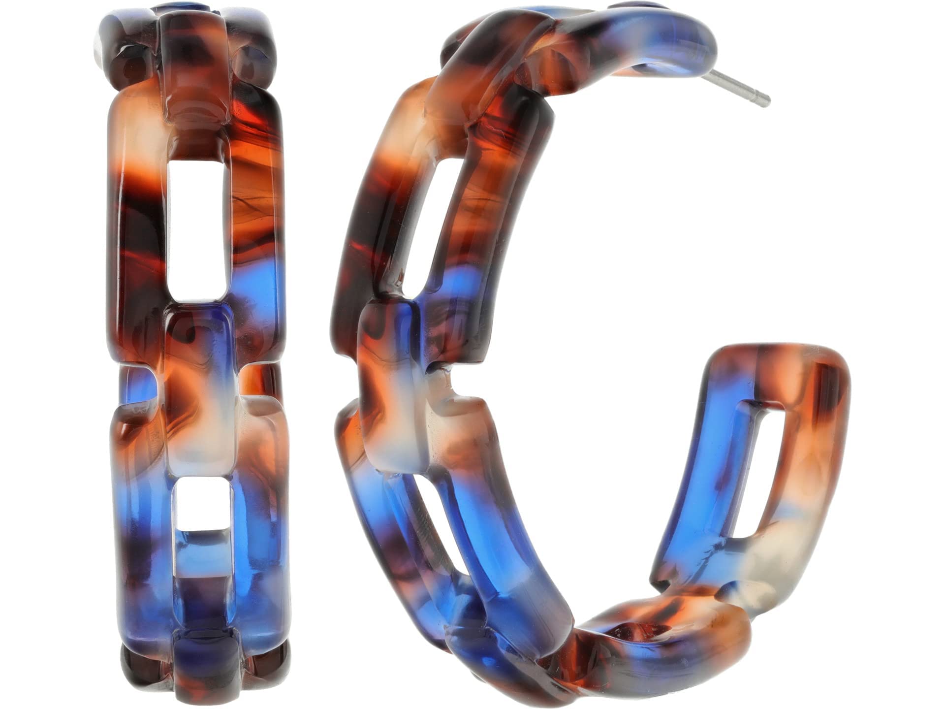 Draper JamesChain Links Hoops Earrings Nassau Navy One Size