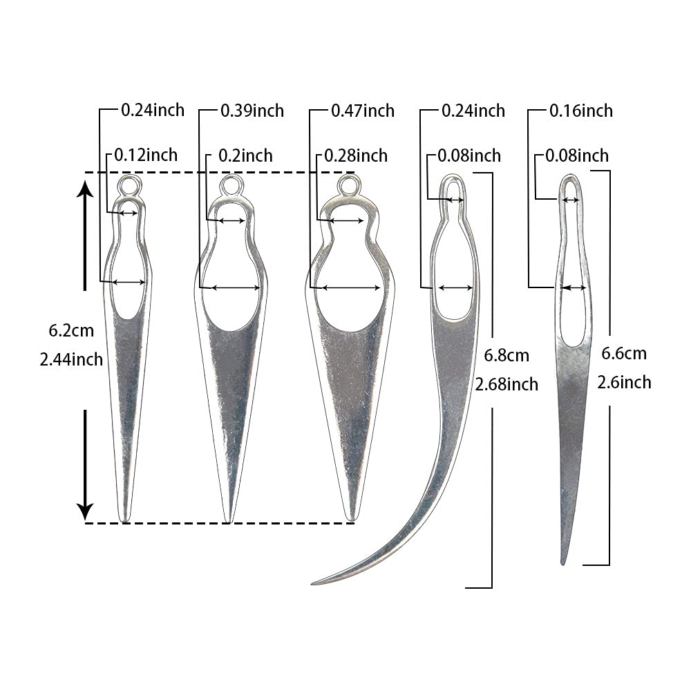 5 Pieces Dreadlocks Interlocking Tool for Locs Sisterlock Crochet Hook for Tightening Hair Accessories (Silver)