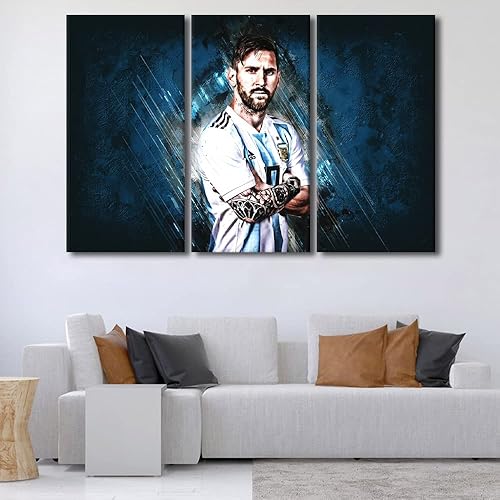 Miniatura 173 de TISHIRON 3 paneles CR7 Cristiano Ronaldo - Póster en lienzo para decoración de pared, pelota deportiva, casa moderna, para club, arena, sala