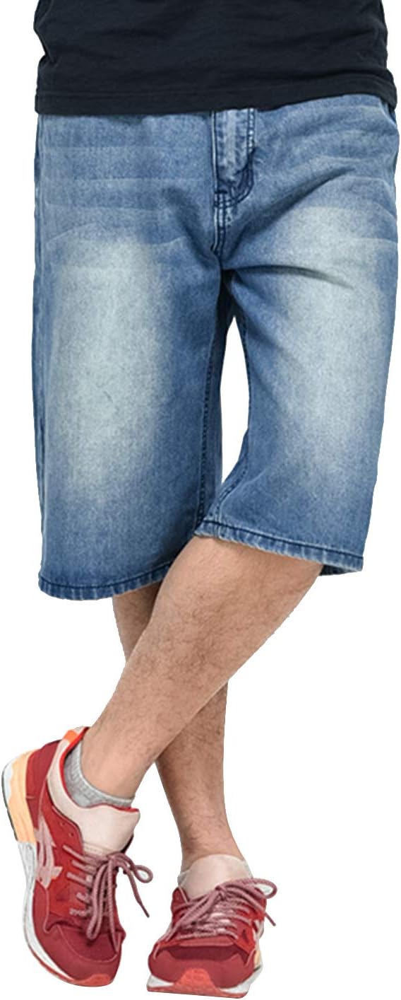 Yeokou Men's Loose Hip Hop Cropped Jeans Work Denim Shorts with Cargo Pockets - Image 3