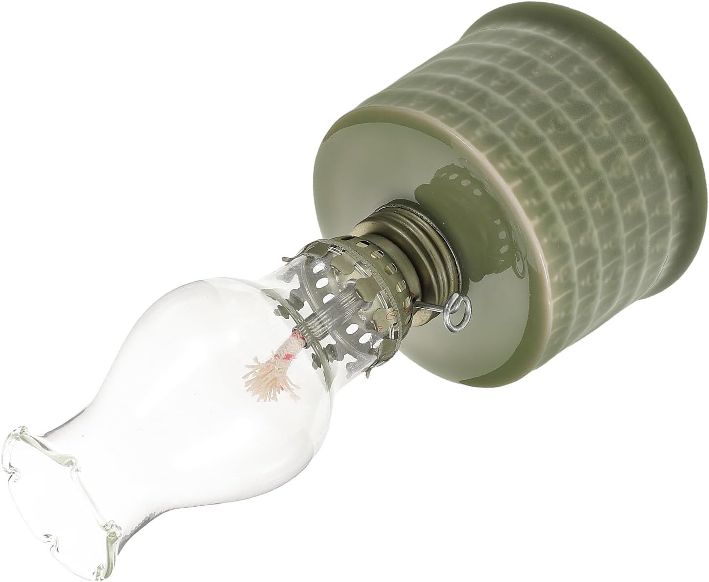 Hand Painted Ceramic Kerosene Oil Lamp Vintage Hurricane Lantern Indoor Emergency Lighting Home Décor Ambient Light for Camping and Power Outages