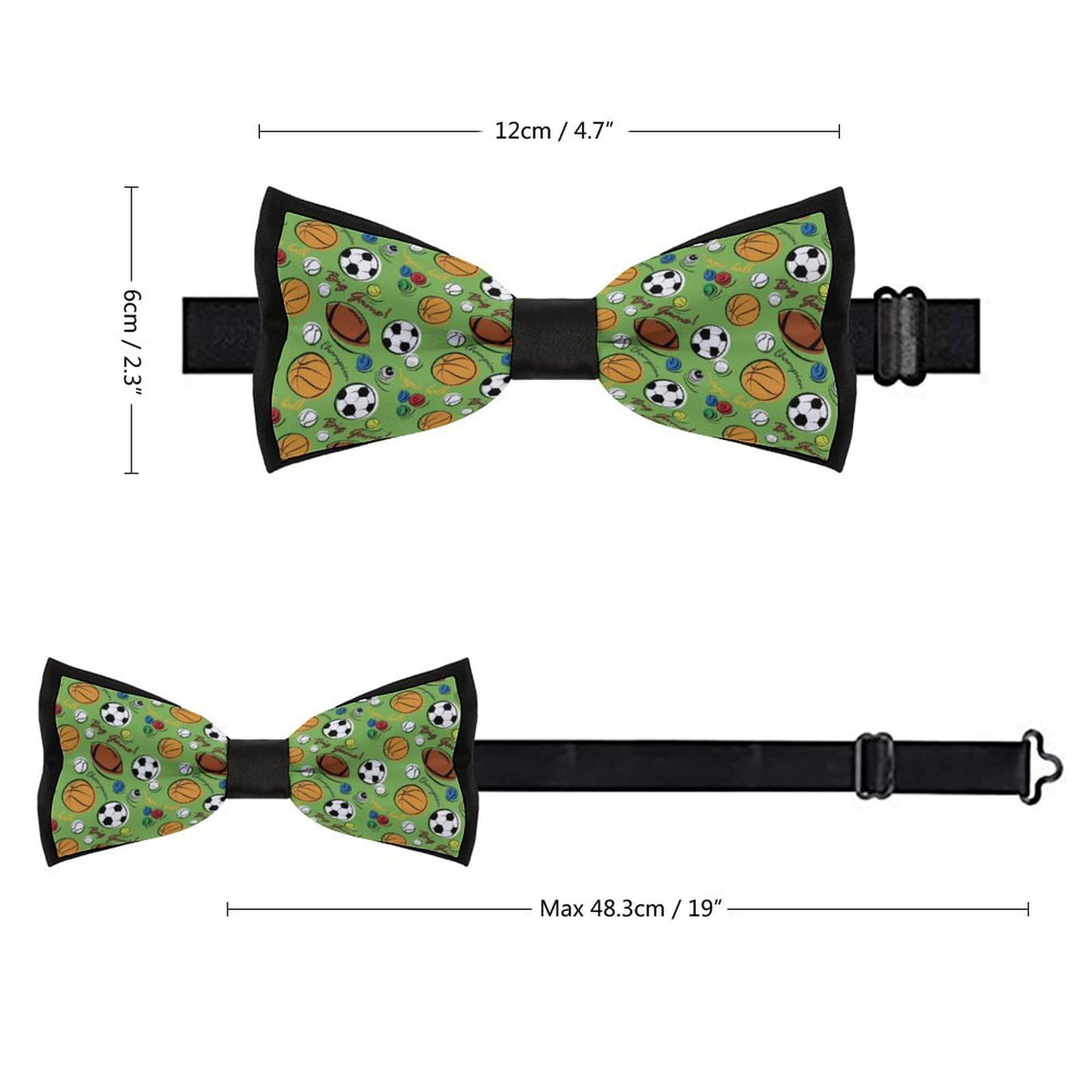 GoasNei Soccer Softball Rugby Pattern Bow Tie for Men Adjustable Necktie Funny Tie Neck Ties for Weddings Party