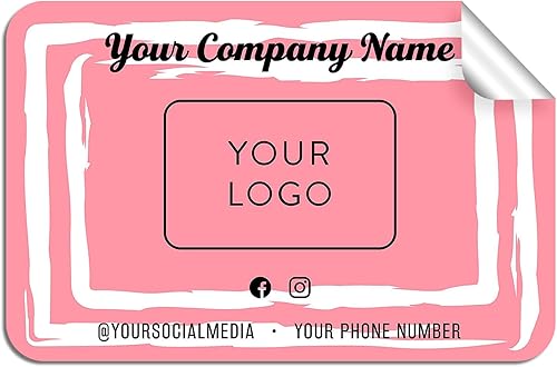 Vista 99 de DayStar Custom Signs & Design, Paquete de 60 calcomanías rectangulares personalizadas de vinilo personalizadas para logotipo de pequeñas empresas