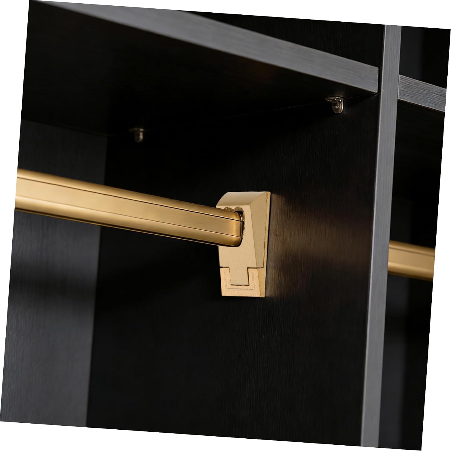 SOLUSTRE 10pcs Heart Shaped Closet Rod Holders in Golden Metal and Abs, Elegant Zinc Alloy Clothes Rod Support Brackets for Home Storage Organization and Expanding Garment Storage Space