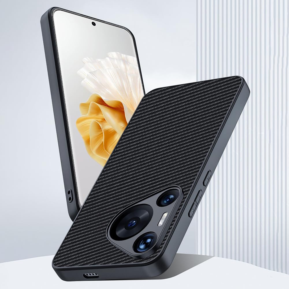 Dünne Hülle für Huawei Pura 80 Ultra/80 Pro/80 Pro+/80, Kohlefaser Muster rutschfeste Schutzhülle Volls Schutz des Objektivs Handyhülle,Schwarz,80 Pro