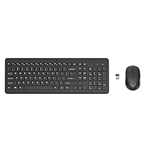HP 330 Combo Tastiera e Mouse Wireless a 2,4 GHz, Indicatore LED Blocco Maiuscole, 12 combinazioni di tasti, Plug and Play, Mouse sensore ottico da 1600 DPI, Compatibile con Windows 10 e 11, Nera